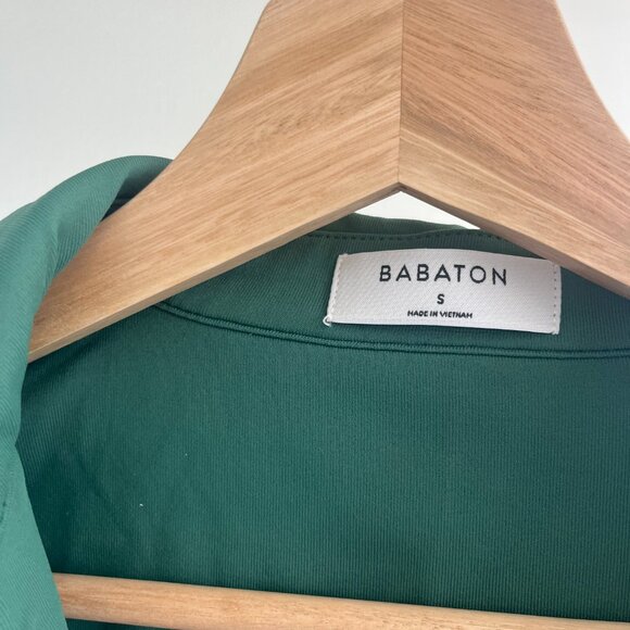 Aritzia Babaton Dark Green Contour Cropped Polo Shirt - Picture 3 of 4